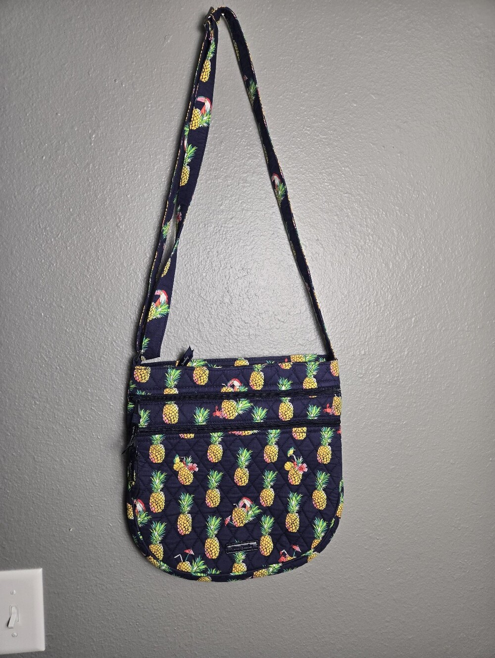 Vera Bradley Tropical Toucan Pineapple Print Crossbody Bag